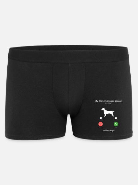 Welsh Springer Spaniel Is Calling Funny Dog - Men's Boxer Shorts - black