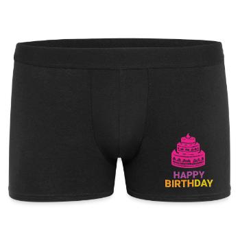 Layered Birthday Cake Emblem - Men's Boxer Shorts - black - Front