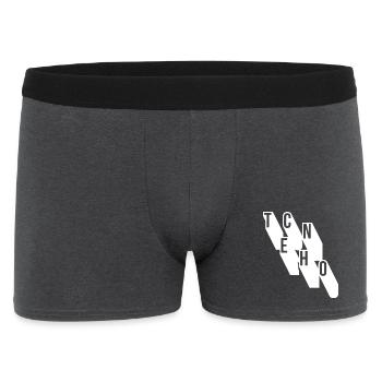Musique techno design géométrique du logo - Boxer Homme - charbon - Devant