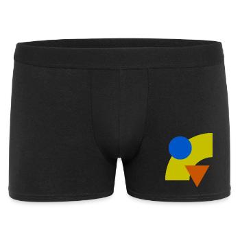 Geometrische Farbkonstellation - Männer Boxer Shorts - Schwarz - Vorne