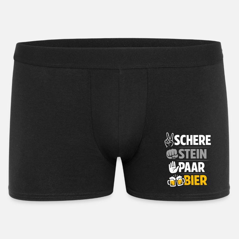 Ciseaux, Pierre de Bière : Amitié & Bière - Boxer Homme - noir