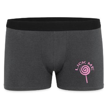 Lick Me Pink Lollipop | Cute Candy Love Design - Men's Boxer Shorts - charcoal grey - Front