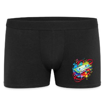 Colorful Music Cassette – Retro Graffiti - Men's Boxer Shorts - black - Front
