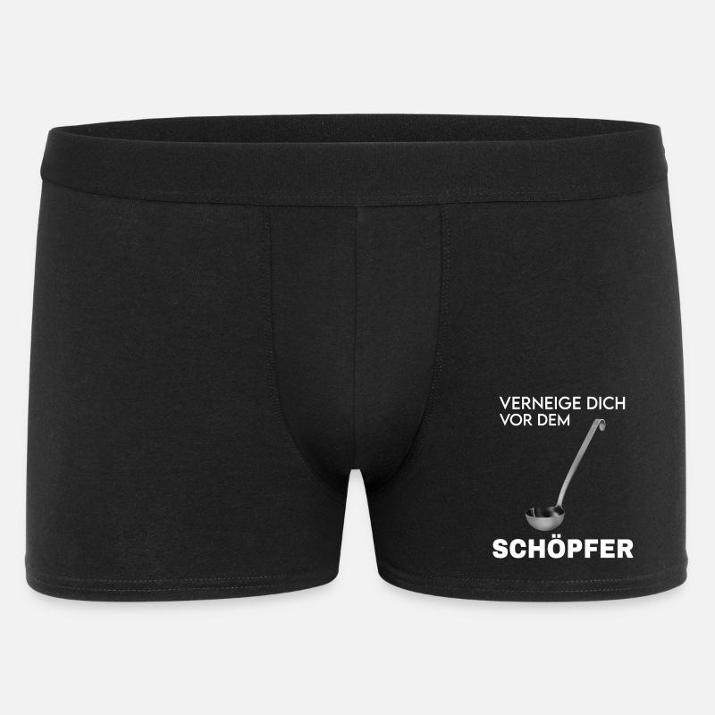 Der Schöpfer - Schöpfkelle Motiv - Männer Boxer Shorts - Schwarz