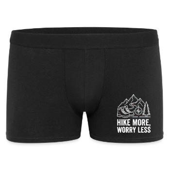 Hike More Worry Less - Männer Boxer Shorts - Schwarz - Vorne