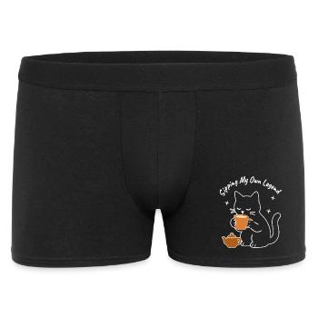 Meine eigene Legende schlürfen – gemütliche Kunstkatze - Männer Boxer Shorts - Schwarz - Vorne