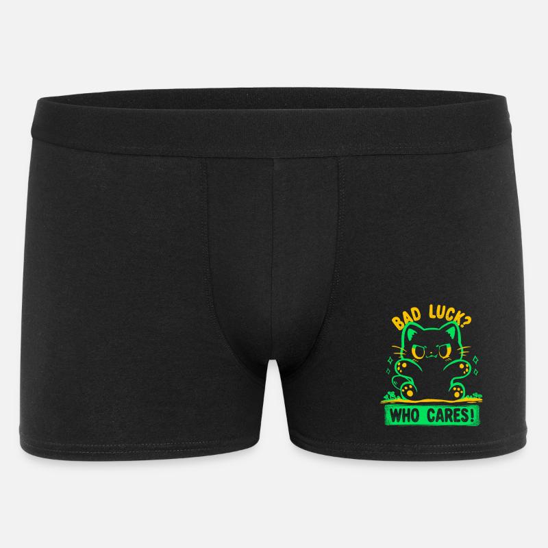 Bad Luck Who Care's - Männer Boxer Shorts - Schwarz