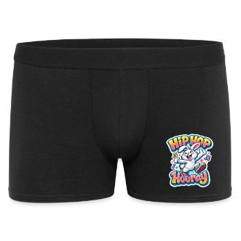Hasenkinder - Männer Boxer Shorts - Schwarz - Vorne