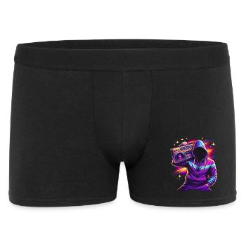 Style urbain néon boombox des années 80 - Boxer Homme - noir - Devant