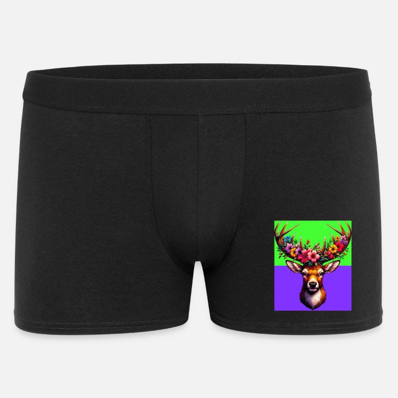 Hirsch - Männer Boxer Shorts - Schwarz