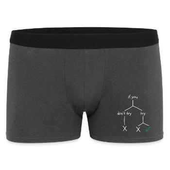 Design motivant sur le courage et la persévérance - Boxer Homme - charbon - Devant