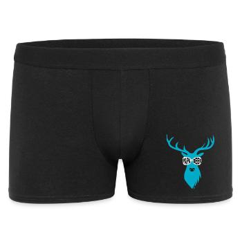 Papa Cerf avec des lunettes de soleil - turquoise - Boxer Homme - noir - Devant