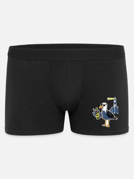 Coole Möwe Leuchtturm Bier - Männer Boxer Shorts - Schwarz