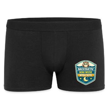 Nachtaktiv Weise Mega Süß - Männer Boxer Shorts - Schwarz - Vorne