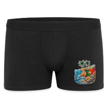 Portugal Küste Flagge - Männer Boxer Shorts - Schwarz - Vorne