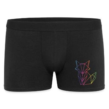 Fuchs Linien Geometrie modernes Motiv  - Männer Boxer Shorts - Schwarz - Vorne