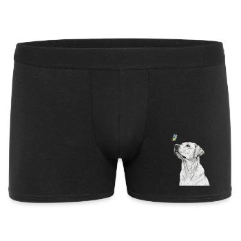 Labrador avec style papillon en forme de banksy - Boxer Homme - noir - Devant