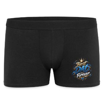 Bestes Papa Forever Kronen-Design - Männer Boxer Shorts - Schwarz - Vorne