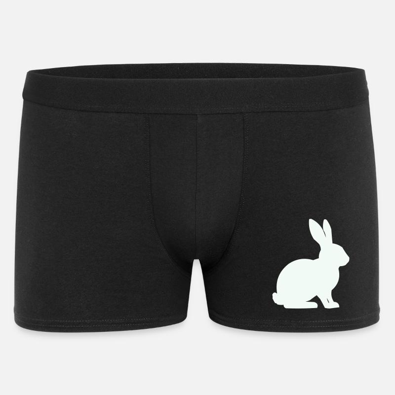 Bunny Silhouette Minimal - Boxer Homme - noir