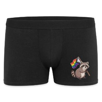 LGBTQ-Pride-Monat – Lustiger Pride-Waschbär - Männer Boxer Shorts - Schwarz - Vorne