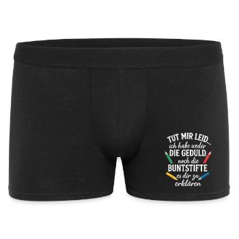 Ich habe weder die Zeit noch die Buntstifte - Männer Boxer Shorts - Schwarz - Vorne