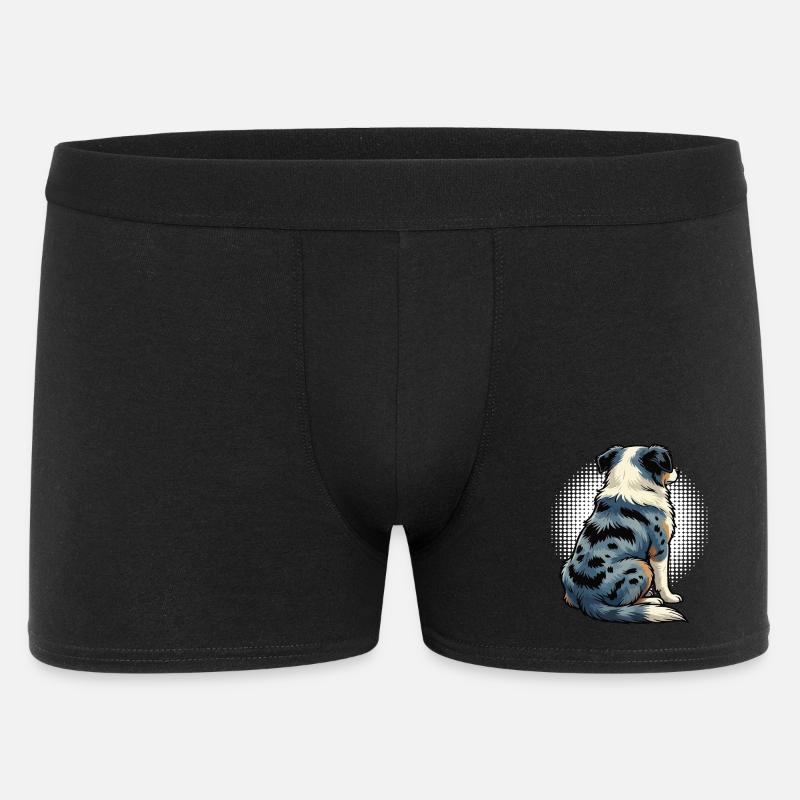 Australian Shepherd Aussie Aussiebesitzer Aussies - Männer Boxer Shorts - Schwarz
