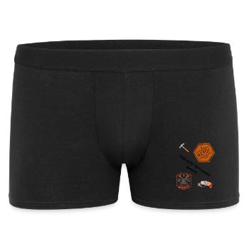 Schlosser Shirt: Passt nicht? Wird passend gemacht - Männer Boxer Shorts - Schwarz - Vorne