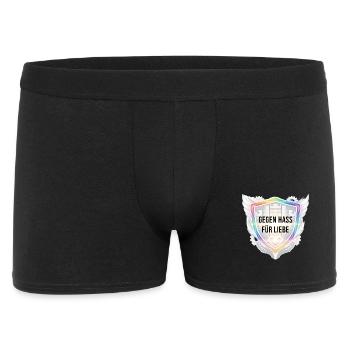Anti Hass Statement für Frauen Männer Shirt  - Männer Boxer Shorts - Schwarz - Vorne