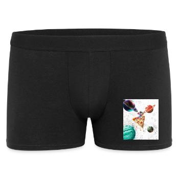 Astronaut Rides Pizza Space T-Shirt - Men's Boxer Shorts - black - Front