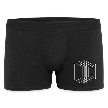 Perspektivgitterlinien - Männer Boxer Shorts - Schwarz - Vorne