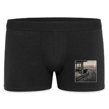 Forêt de brouillard d’ours de la faune Crime animal vintage - Boxer Homme - noir - Devant
