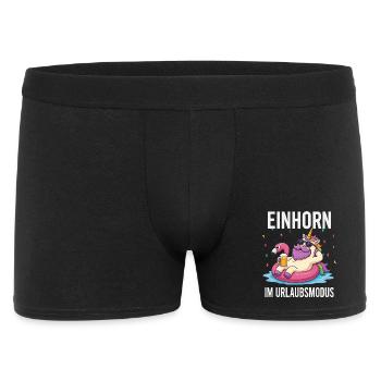 Lustiges Einhorn Urlaub Bier Party Urlaubsmodus - Männer Boxer Shorts - Schwarz - Vorne