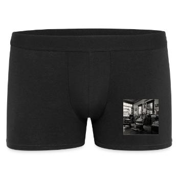 Vintage Barbershop Cat Retro Animal Crime - Men's Boxer Shorts - black - Front