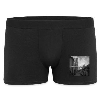 Wolf Lost Place Black & White Art Animal Crime - Men's Boxer Shorts - black - Front