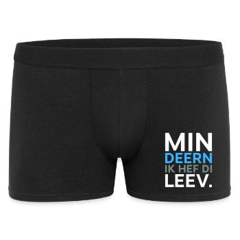 Deern ik hef di Plattdeutsch Spruch Shirt - Männer Boxer Shorts - Schwarz - Vorne