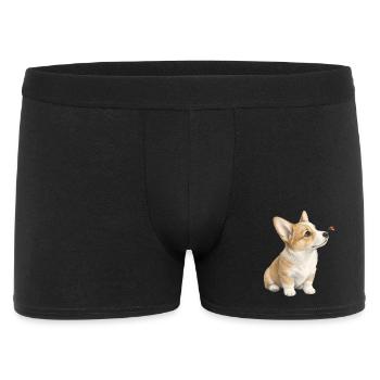 Motif de chien corgi avec cadeau coccinelle - Boxer Homme - noir - Devant