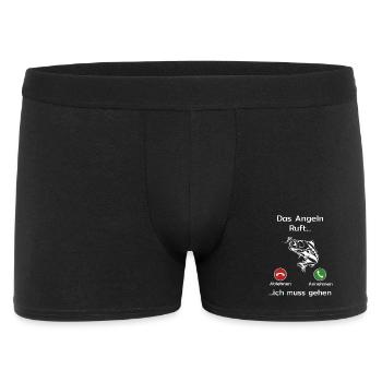 Das Angeln ruft ich muss gehen - Lustiges Angler - Männer Boxer Shorts - Schwarz - Vorne