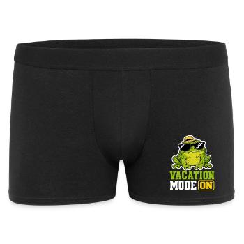 Vacation Mode On Frosch Spruch T-Shirt Lustig - Männer Boxer Shorts - Schwarz - Vorne
