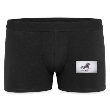 Glitzerndes Einhorn-Mosaik - Männer Boxer Shorts - Schwarz - Vorne