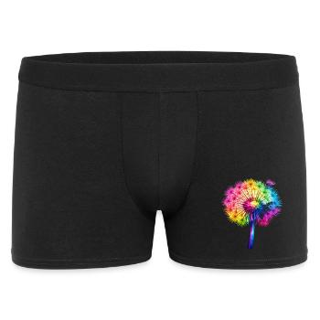 Regenbogen Löwenzahn Blüte - Männer Boxer Shorts - Schwarz - Vorne
