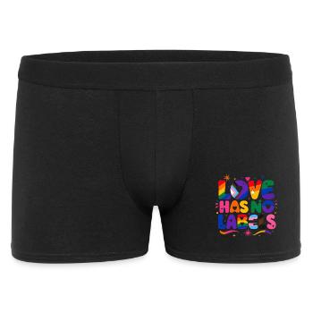 Love Has No Labels Regenbogen Pride Spruch - Männer Boxer Shorts - Schwarz - Vorne