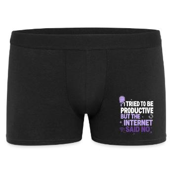 I Tried to Be Productive - Männer Boxer Shorts - Schwarz - Vorne
