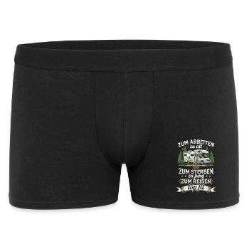 Rentner Wohnmobil - Lustiges Camping Opa T-Shirt - Männer Boxer Shorts - Schwarz - Vorne