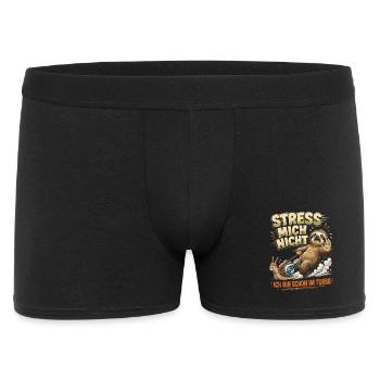 Nicht hetzen Faultier - Lustiges Chill & Spruch  - Männer Boxer Shorts - Schwarz - Vorne