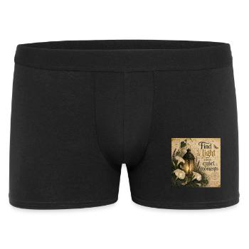 Find Light In Quiet Moments Vintage Poster Deko - Männer Boxer Shorts - Schwarz - Vorne