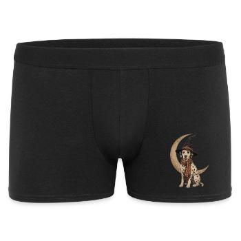 T-shirt Sorcière Dalmate Croissant de Lune Halloween - Boxer Homme - noir - Devant