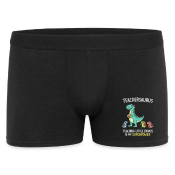 Teachersaurus Humour d’enseignant avec Petit Dinosaure - Boxer Homme - noir - Devant