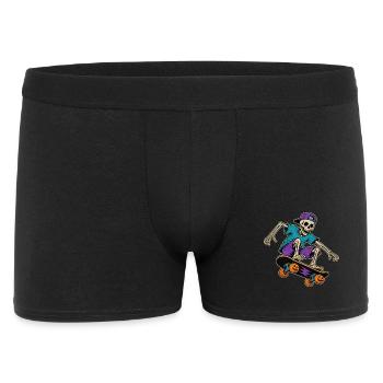 Motif de T-shirt vintage Squelette Skateur Squelette - Boxer Homme - noir - Devant