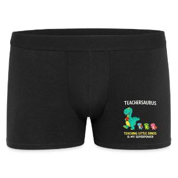 Teachersaurus Humour d’enseignant avec Petit Dinosaure - Boxer Homme - noir - Devant