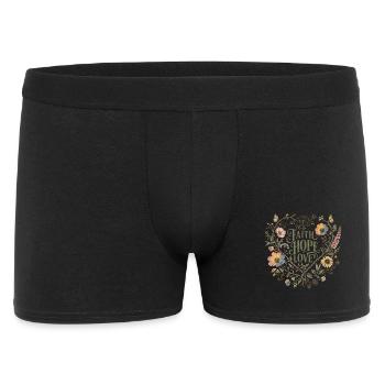 Faith Hope Love Botanical Heart Hoodie Vintage - Men's Boxer Shorts - black - Front